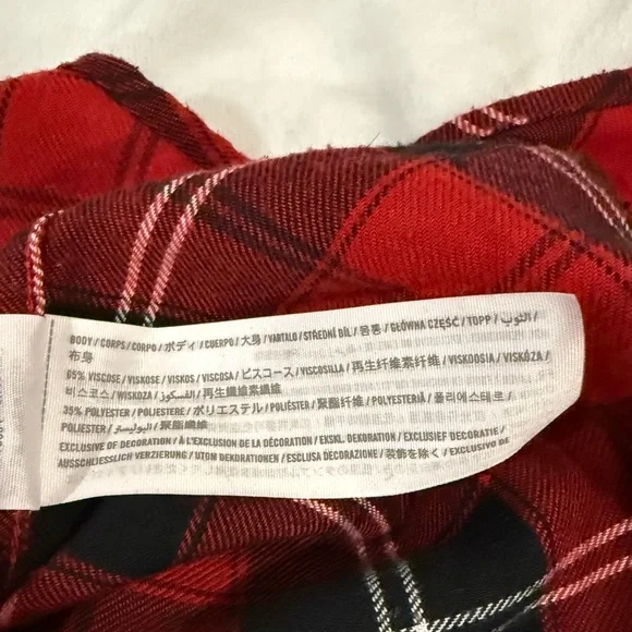 Abercrombie Kids Red Plaid Button-Up Shirt Size 9/10 - Long Sleeve Flannel - Picture 4 of 9